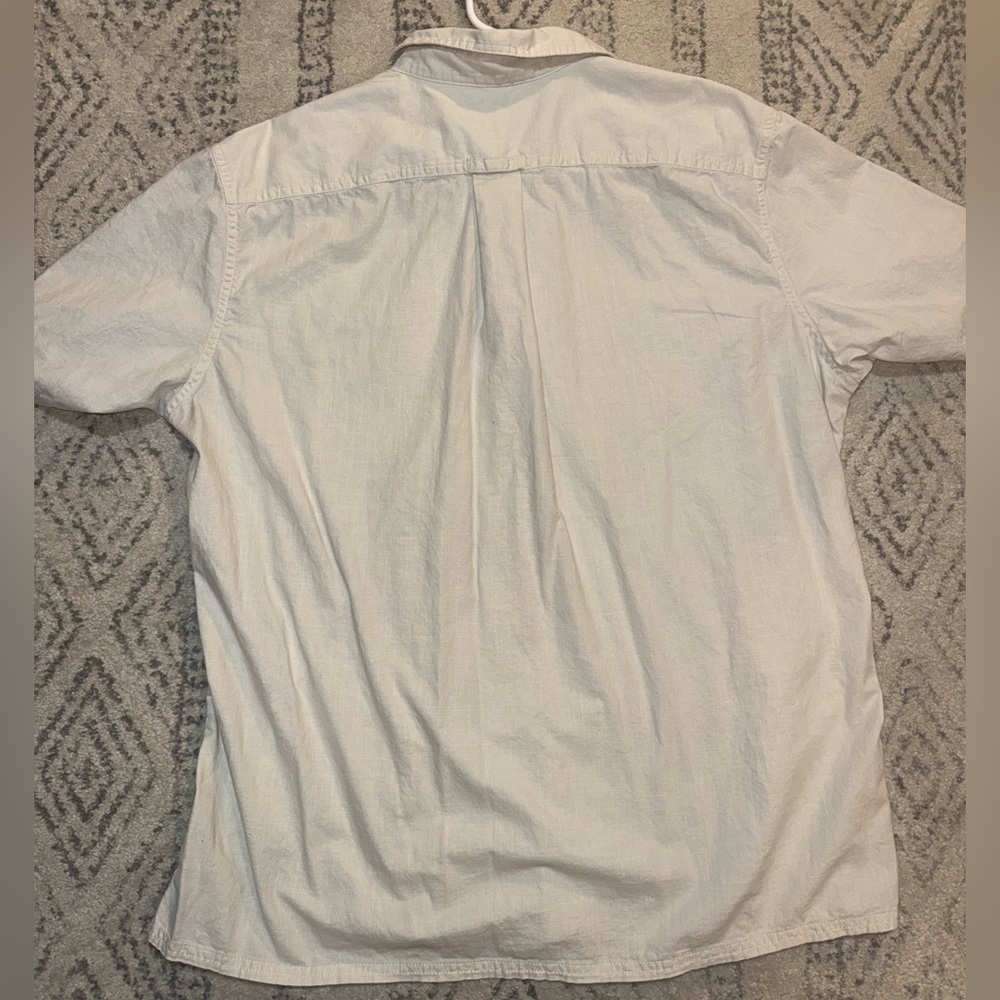 Light Cream Short Sleeve Button-Up Shirt - Picture 4 of 4